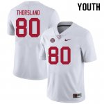 NCAA Youth Alabama Crimson Tide #80 Adam Thorsland Stitched College 2021 Nike Authentic White Football Jersey CH17U14MD